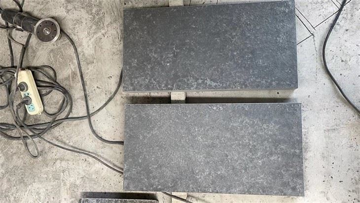 flamed black basalt tiles