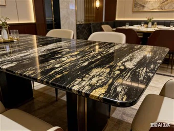 Granit negru cu vene aurii pentru design interior de lux